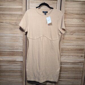 Forever 21+ Tan Short Sleeve Dress Beige Size 1X NWT